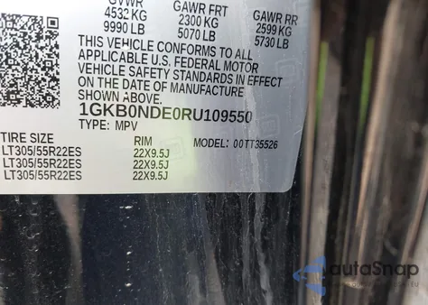 2024 GMC Hummer Ev Suv 2X from USA, damaged, VIN 1GKB0NDE0RU109550